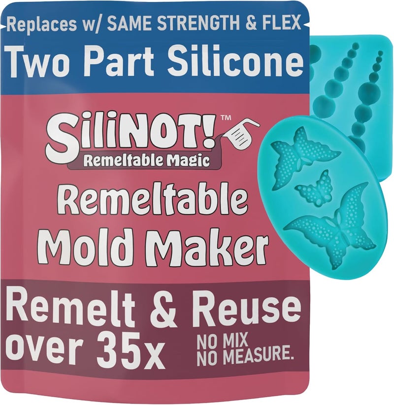 SiliNOT! Remeltable Silicone Mold Making Kit 16oz. - Easier Than Silicone Mold Maker. Reuse 30x, No Mix, Non-Toxic, Food-Contact Safe for Plaster, Resin, Epoxy, Chocolate, Wax & Soap Mold - Image 1